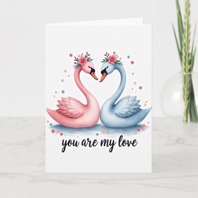 Swan Love Story Card (Front)