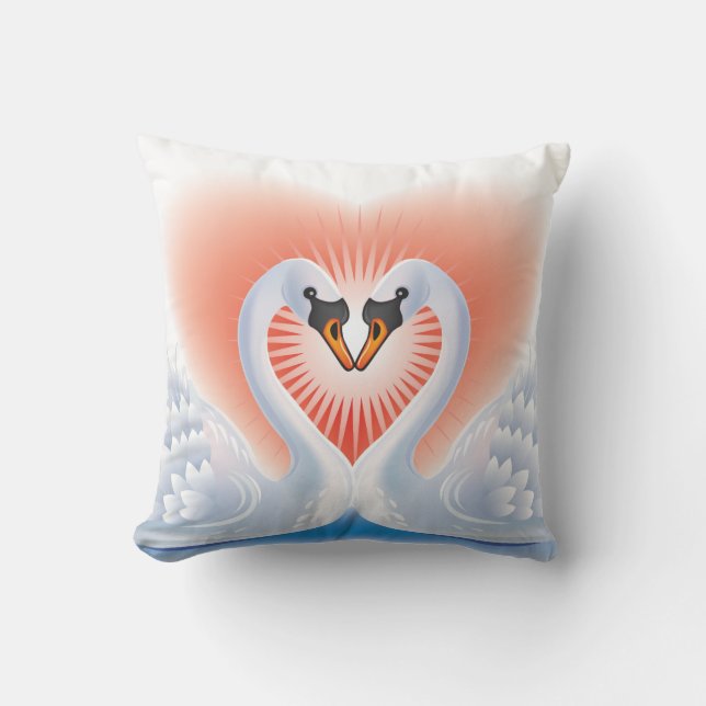 Swan Lovers Throw Pillow (Front)