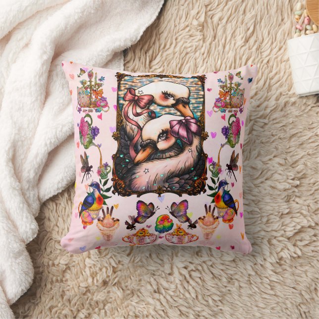 Swan lovers throw pillow (Blanket)