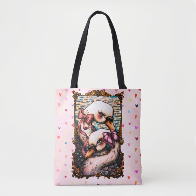 Swan lovers tote bag (Front)