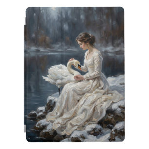 Swan Maiden Winter Lake Romance Fantasy Art iPad Pro Cover