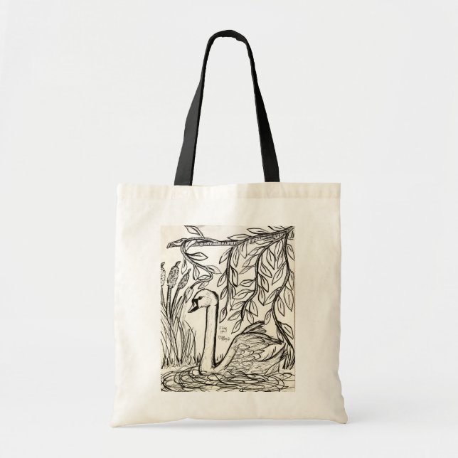 Swan of Serenity Tote Bag (Front)