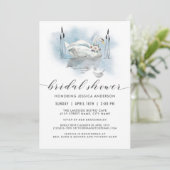 Swan on the Lake Watercolor Bridal Shower Invitation (Standing Front)
