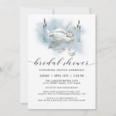 Swan on the Lake Watercolor Bridal Shower Invitation (Front)