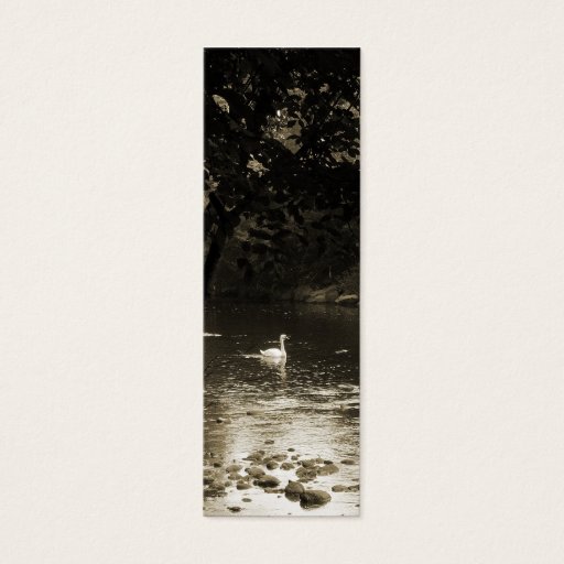 Customizable Swan on the River Bookmark Business Card Template