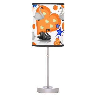 Swan Orange Hearts Decorative Lamp Shade