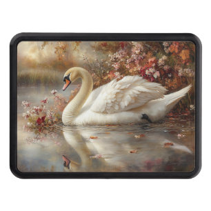 Swan Pastel Autumn Foliage Painting Hitch Cover