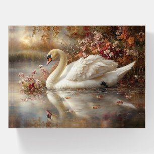 Swan Pastel Autumn Foliage Painting Paperweight