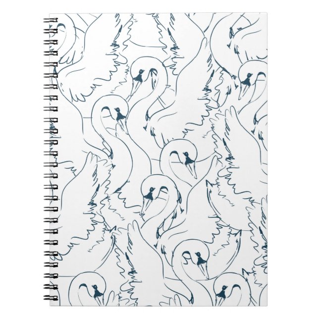 Swan Pattern Seamlessswan, pattern, abstract, back Notebook (Front)