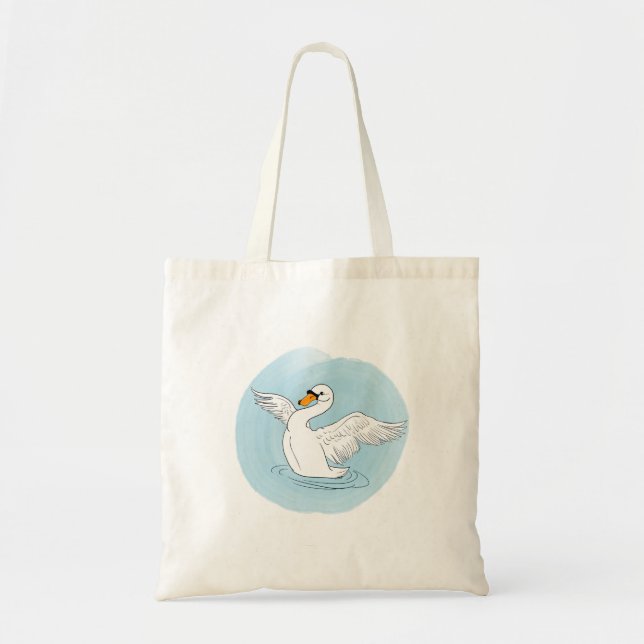 Swan Personalized Tote Bag (Front)