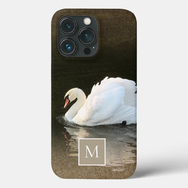 Swan Photograph Monogram Case-Mate iPhone Case (Back)