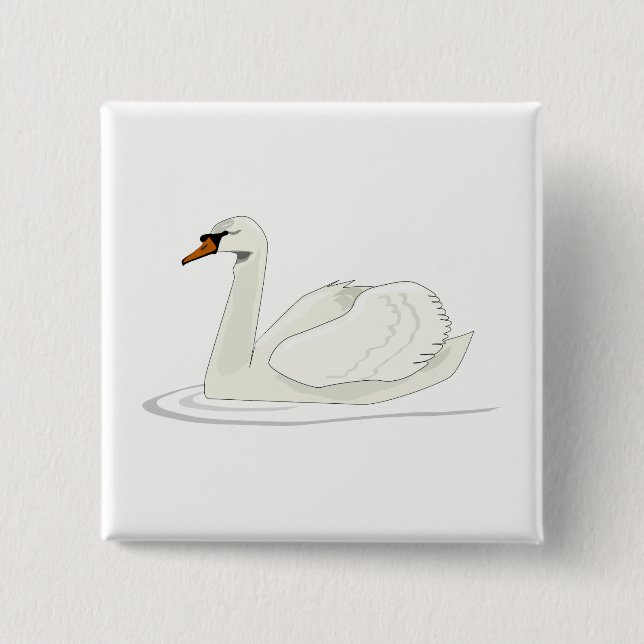 Swan Pinback Button (Front)