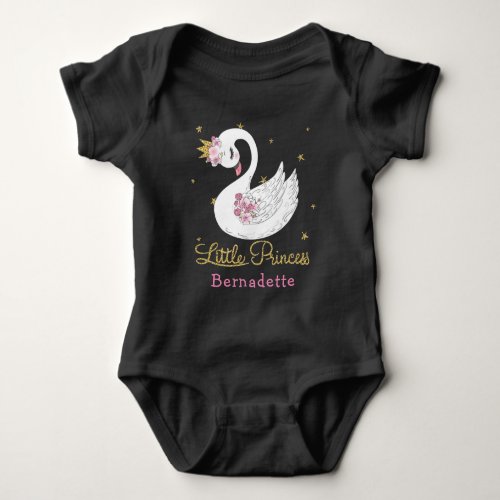 Swan Princess 1st Birthday Baby Bodysuit