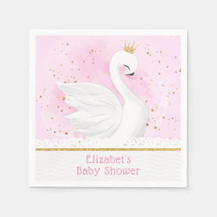 Swan Princess Baby Shower Party Napkins