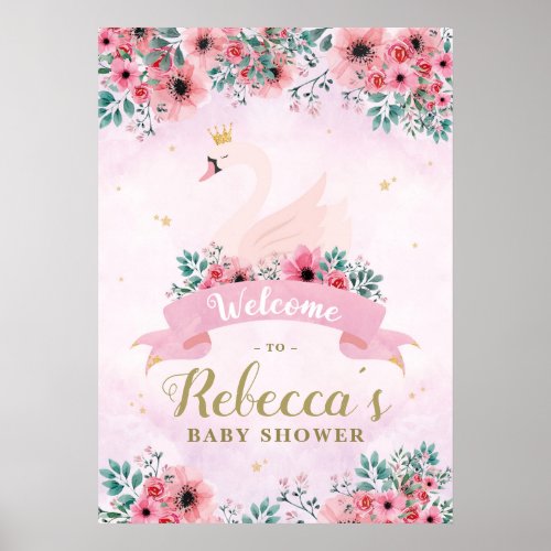 Swan Princess Baby Shower Welcome Sign