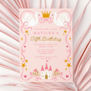 Swan Princess Birthday Invitation