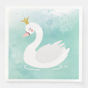Swan Princess Birthday Napkins, Swan Lake Party Paper Dinner Napkins