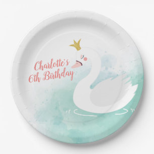 Swan Princess Birthday Plates, Swan Lake Paper Plates
