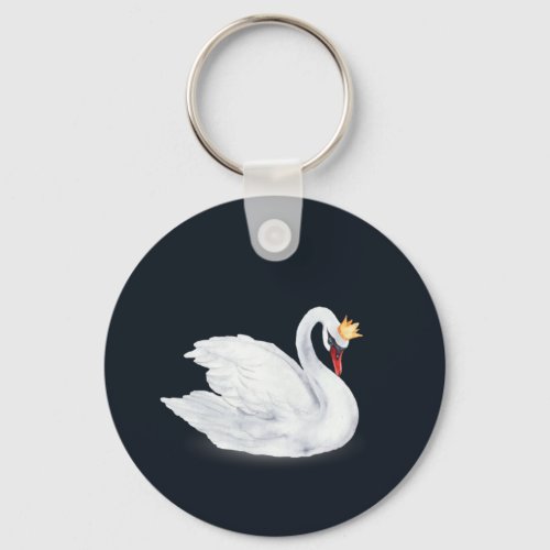 Swan Princess Black and White Keychain