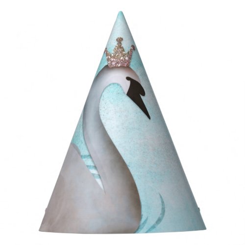 Swan Princess Blue Gold Storybook Fairy Tale Party Party Hat