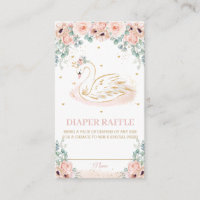 Swan Princess Blush Pink Floral Diaper Raffle