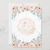Swan Princess Blush Pink Poppy Floral Baby Shower  Invitation (Back)