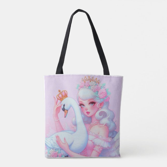 Swan Princess by Terrell Dorfeo Designs Tote Bag (Back)