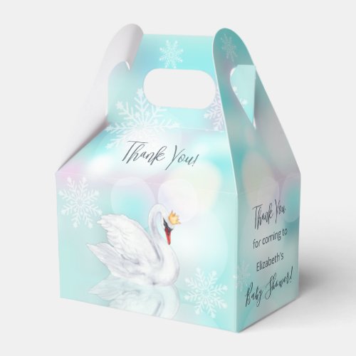 Swan Princess Girl Baby Shower  Favor Boxes