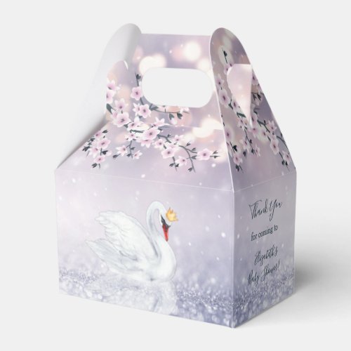 Swan Princess   Girl Baby Shower  Thank You Favor Boxes