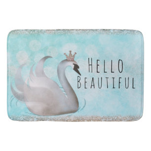 Swan Princess Glitter Gold Fairy Tale Bath Mat
