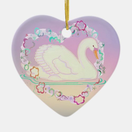 Swan Princess heart ornament