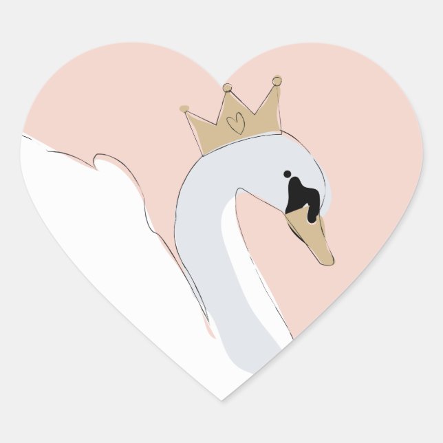 Swan Princess Heart Sticker (Front)