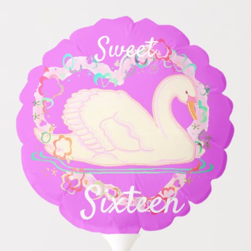 Swan Princess pink balloon