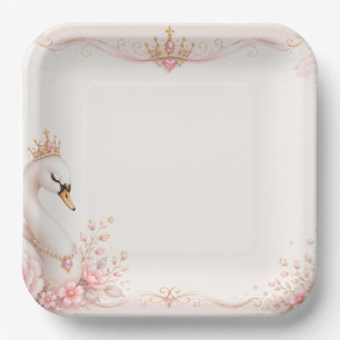 Swan Princess Pink Fairy Tale Birthday Party Paper Plates