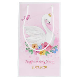 Swan Princess Pink Girl Birthday Baby Shower Small Gift Bag