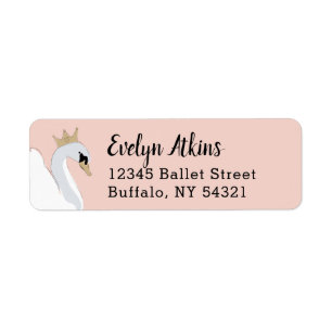 Swan Princess Return Address Label