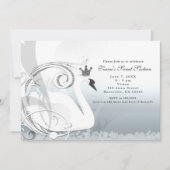 Swan Princess Silver & White Elegant Invitations (Front)