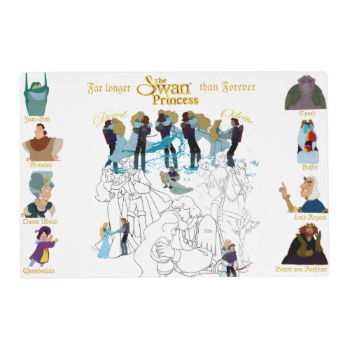 Swan Princess Sketch Double_sided Meal Placemat