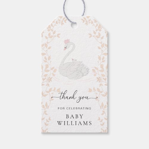 Swan Princess Thank You Favor Gift Tags