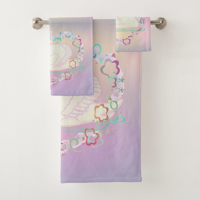 Swan Princess towel set (Insitu)