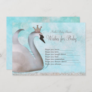 Swan Princess Wishes for Baby Shower Game Invitation