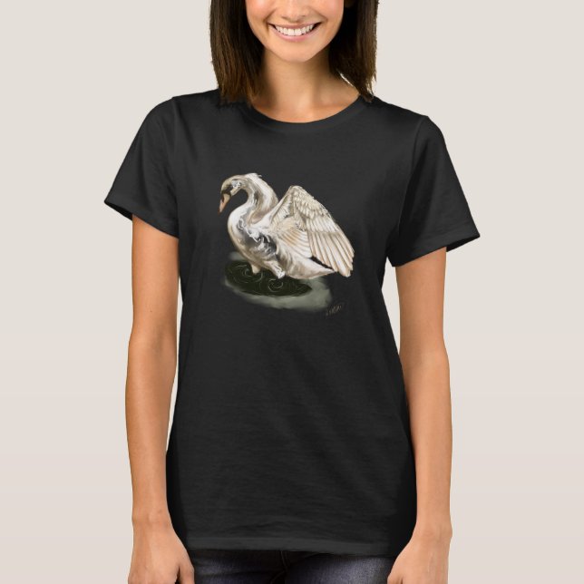 Swan Print on Toddler American Apparel 3/4 Sleeve T-Shirt (Front)