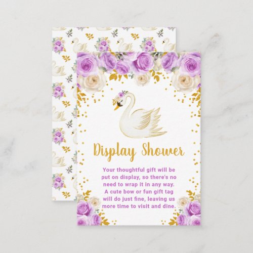 Swan Purple and Gold Roses Display Shower Enclosure Card