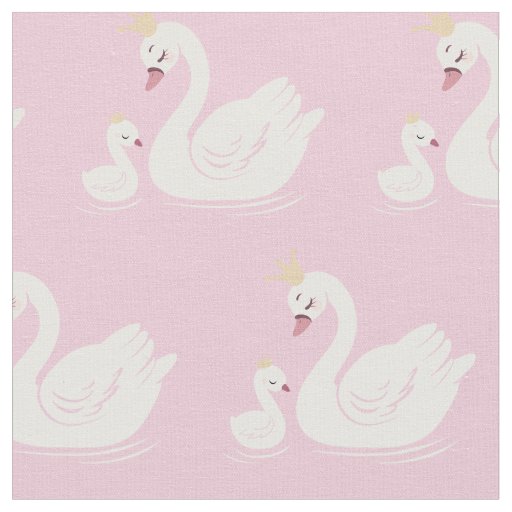 Swan Queen Princess Crown Baby Cute Nursery Fabric