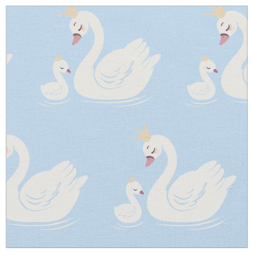 Swan Queen Princess Crown Baby Cute Nursery Fabric