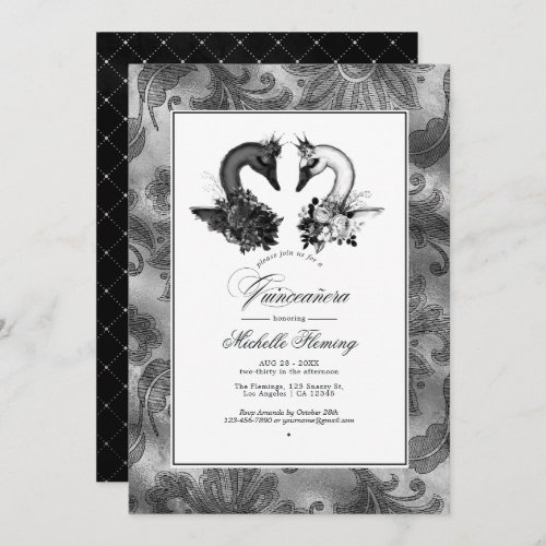 Swan Quinceaera Invitation