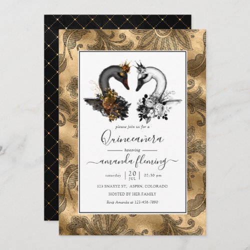 Swan Quinceaera Invitation