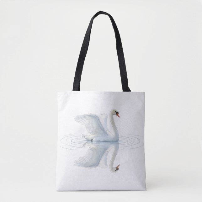 Swan Reflection Tote Bag (Front)