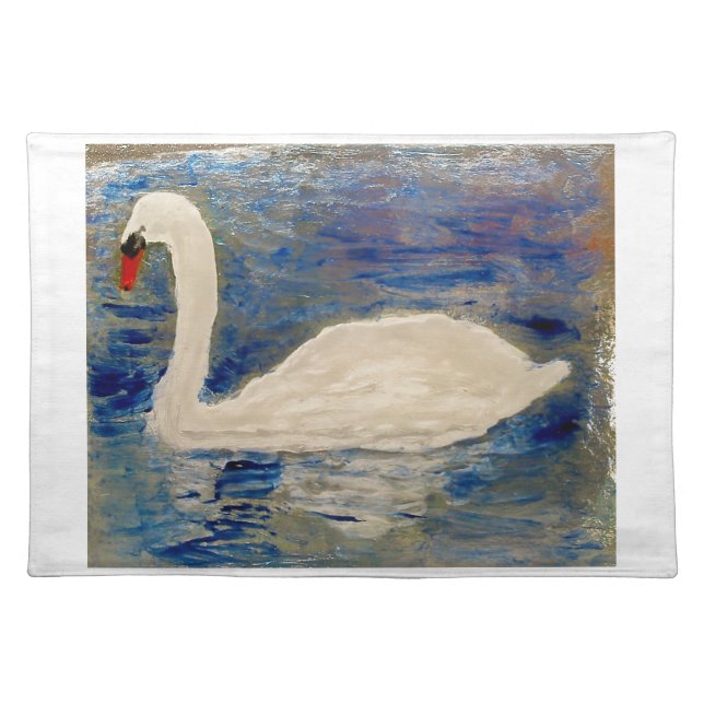 Swan Reflections Bird Art Placemat (Front)