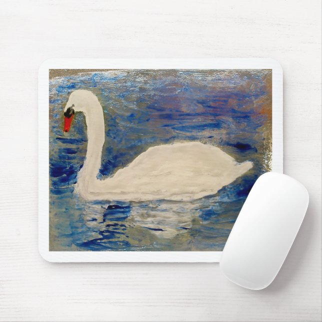 Swan Reflections Custom Border Color Mouse Pad (With Mouse)